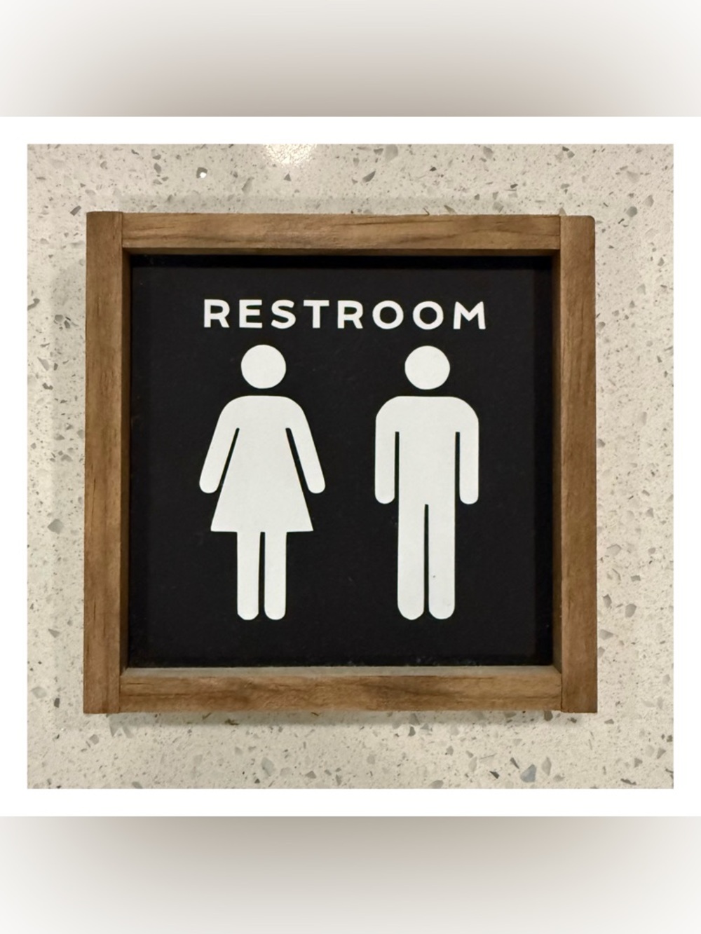 Wooden Restroom Sign